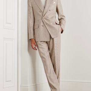 Brunello Cucinelli – Veste de costume croisée à motif pied-de-poule