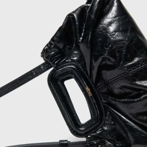 Maje – Mini clutch en cuir craquelé