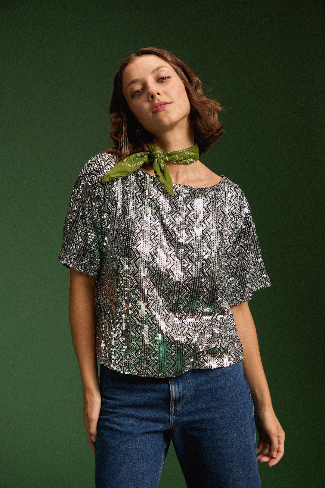 Make my Lemonade – Top Sonia Sequins argenté – Image 2